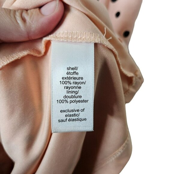 Maurices Polka Dot Halter Dress  Sleeveless Peach Black Dots smocking Women's‎ M - Picture 2 of 14